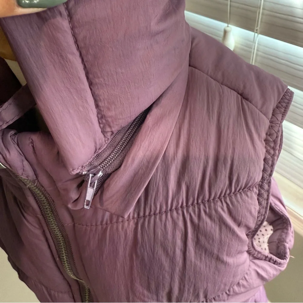 Zara Girls Quilted Purple‎ Hooded Puffer Vest
